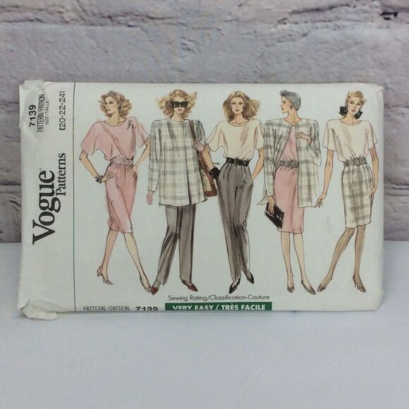Vogue Vintage Sewing Pattern #7139 Uncut Plus Sizes Jacket/Dress/Pants/Top/Skirt - Picture 1 of 4
